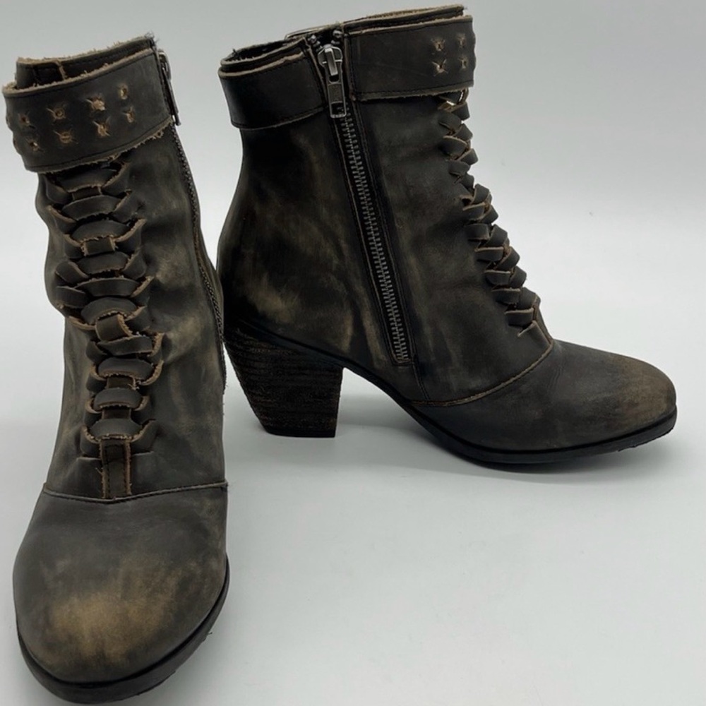 Harley-Davidson Calkins LS Boot 8" D84267 Women 7 Gray Leather Motorcycle Boot - Picture 6 of 8